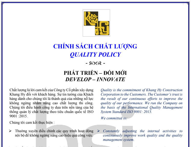 Chính sách chất lượng
