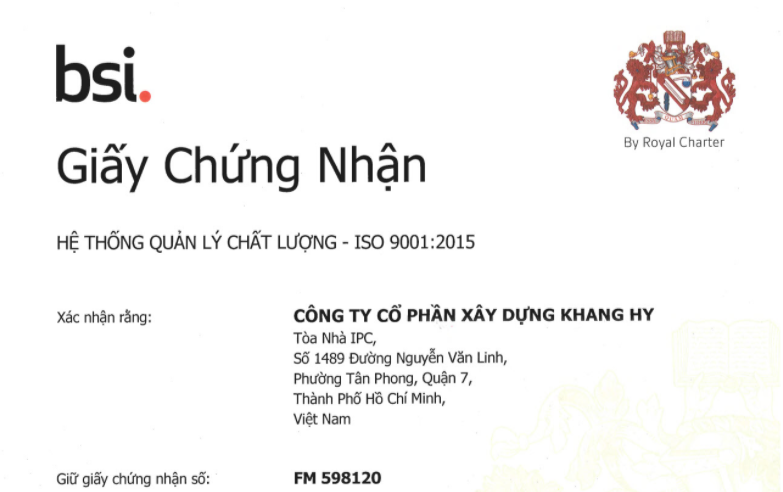 Chứng nhận ISO