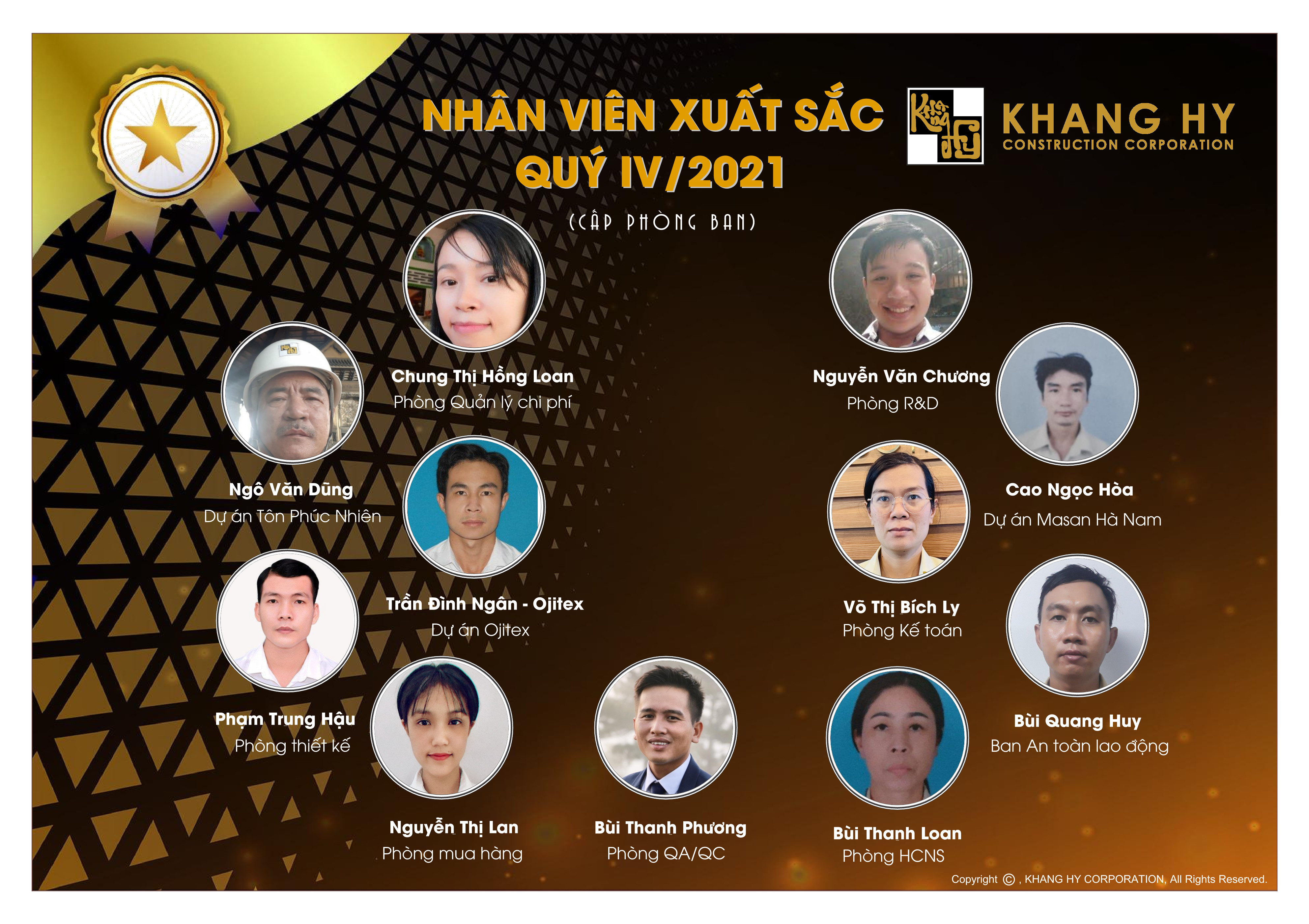 NHÂN VIÊN XUẤT SẮC QUÝ IV-2021